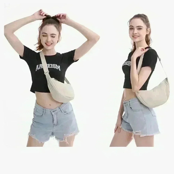 NYLON cream crossbody purse - Picture 2 of 5